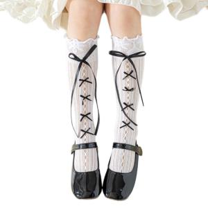Phong cách ngọt ngào Bowknot và ren giữa bê Vớ cho trẻ em Nylon thoải mái Stackable vớ cho dịp khác nhau