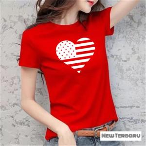 BAYAR DI TEMPAT(COD)-Kaos -T-shirt Wanita CANTIK LOVE AMR 0020 Tumblr Tee Cotton Combad 30S Cewek Kaos Wanita Tshirt Cewek Kaos Oblong