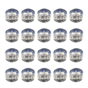 Pack of 20 Clear Silicone Ear Stud Stoppers Lightweight Earring Locks Breathable Earrings Fasteners for Sensitive Ears
