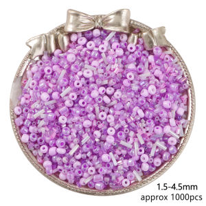 30 gam/lô khoảng 1000pcs hỗn hợp hình dạng kích thước thủy tinh seedbeads nhiều màu sắc Vòng bugle hạt thủy tinh cho tự làm đồ trang sức craf làm may beading thêu phụ kiện