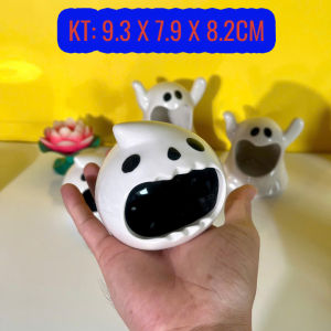 Gạt tàn con ma vui vẻ chất liệu gốm sứ kiểu dáng Halloween - T0488