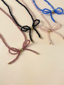 Fashionable Sturdy Beaded Necklace Charm Pendant with Crystals Butterfly Designs for Stylish Women Ladies Daily Use