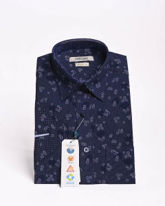 Áo sơ mi tay ngắn Việt Tiến vải hoa hồng