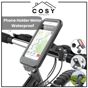 COSY Phone Holder Motor Waterproof Anti Air Kuat Kokoh / Holder Hp Motor Stang Spion / Bracket Dudukan Handphone Motor Sepeda Layar Sentuh Premium / Stand Handphone Case Touch Screen