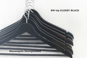 Wooden Hanger BW-09 Shiny Black