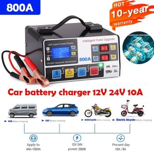 800A/1500A/2000A Battery Charger 12V 24VCar Motorcycle Power Intelligent Pulse Repair Battery