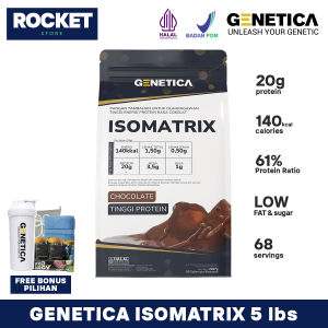 GENETICA Isomatrix 5 lbs 2267 gram - Whey Protein with Isolate Vegan Protein Suplemen Fitness