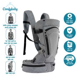Địu em bé 3 tư thế chống vòng kiềng chất liệu Air Mesh thoáng khí cao cấp Comfybaby 602 - Địu trợ lực cho bé