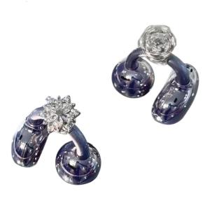 Swivels Earphone Frosteds Blossoms Design FreeClip Compatible Accessory Secure Attachment Long