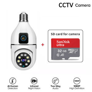 Xiaomi Dual Lens CCTV Camera Wifi Connect 360 With Audio and Speaker Buy 1 Take 1 Mini IP Security Camera Auto Tracking Night Vision Waterproof Alarm Surveillance CCTV Light Bulb Connect to CP Outdoor HD Wireless Two-Way Audio CCTV Camera