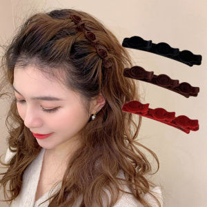 1pc Flocked Bangs Hair Clip Cute Barrettes Hairgrip Braided Fashion Hairpins Hair Accessories Black Headwear Women Styling Tools