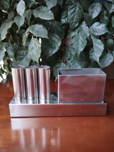 Khay Tắt 3 Điếu Ngải Cứu Kèm Gạt Tàn Bằng Inox - Dùng Cho Cơ Sở Spa - Thiết Bị Diện Chẩn - Massage