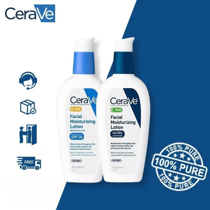 AUTHENTIC CERAVE AM PM Facial Moisturizing Lotion Oil Free Moisturizer Sunscreen