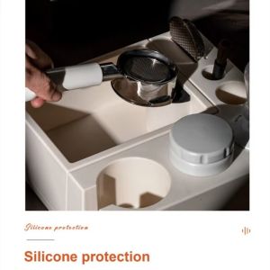 LANGJ ถอดออกได้ สถานียึดแทมปิ้งเอสเปรสโซ ฐานกันลื่น ปรับได้ สถานีแทมเปอร์กาแฟ ทั่วไป พลาสติก กล่องเคาะเอสเปรสโซ อะไหล่พอร์ตฟิลเตอร์