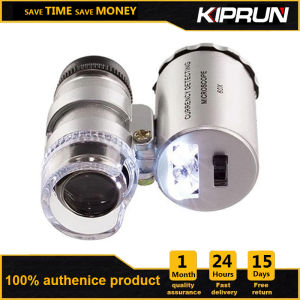 KIPRUN Handheld Magnifying Glass 60X Microscope Loupe Portable Pocket Magnifier UV Currency Detector Jeweler Magnifier With LED Light