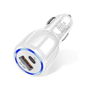 Chất sạc tốc độ cao Bộ chuyển đổi sạc cho xe hơi với 1xusb C và 1xusb Cổng đôi 30 Wát Tổng công suất cho hiệu quả thiết bị sạc