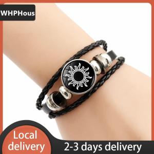 [COD] WHPHous Ship within 24 hours 2Pcs Luminous Couple Bracelets Sun Moon Adjustable Black Braided Bracelet Friendship Fashion Romantic Jewelry Birthday Gifts