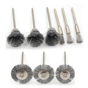 Reilyn 36pcs Metal Rust Removal Wire Brass Wheel Brush Set Dremel Polishing Accessories for Rotary Tools 3mm Shank tainless 25mm Steel/Brass Wire Brush Disc