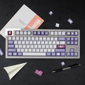 GMK Tuzi Rabbit Keycap Purple PBT Sublimation 137 Key Cherry Original Factory Highly Adaptable Mechanical Keyboard