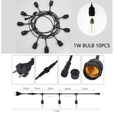 Outdoor String Lights Patio Lamps Waterproof String Lights Hanging Lamps Fairy Lights Garden Christmas Party Decoration
