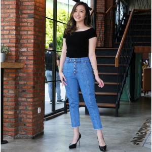 TRIVELA - BOYFRIEND LINE BUTTON JEANS WANITA / BOYFRIEND TULANG / BOYFRIEND KANCING / BOYFRIEND MELLA / BOYFRIEND FLORA / CELANA JEANS WANITA / CELANA JEANS CEWEK