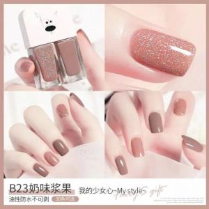 kutek 2in1 Korea HALAL tidak Peel off 2 TONE KOREA Cat Kuku muslimah