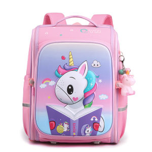 ใหม่ยูนิคอร์น All-In-One นักเรียนรถเข็นกระเป๋านักเรียน6ล้อที่ถอดออกได้กันน้ำโรงเรียนประถมนักเรียนหญิงกระเป๋าเป้สะพายหลัง