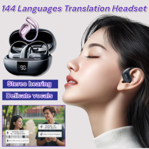 Smart Bluetooth Translation Headset Noise Cancelling AI Translator Earbuds Real-Time Translation In 144 Languages