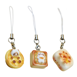 Multipurpose Lovely Cats Bread Keychains Fashionable Pendant Convenient for Bags and Phone Decoration Daily Use