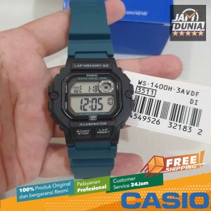 CASIO ORIGINAL - CASIO WS-1400H-3AVDF - MEN NG - Resin - HIjau - Jam dunia JD18ST # Jam Tangan Pria Jam Pria Jam Tangan Anti Air + CASIO WS-1400H-3A WS 1400H 3A WS-1400H 1400 H WS1400 WS-1400 WS1400H WS-1400 $ RS