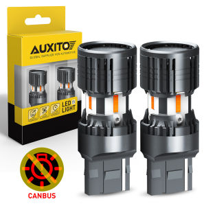 AUXITO 2Pcs No Hyper Flash Upgraded T20 7440 Wy21W 1156 P21W Ba15S Led Turn Signal Lights No Error 1800Lm Amber Yellow 12V