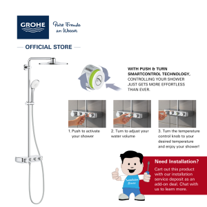 GROHE Euphoria SmartControl 310 Shower System with Thermostatic Shower Mixer