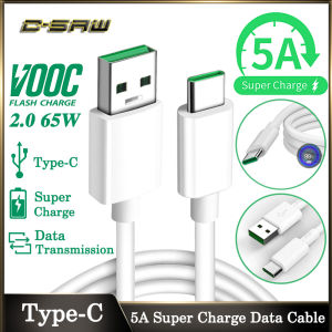 C-SAW 65W 5A Super Flash Charging USB Type C Data Cable VOOC Fast Charging Cable Cord Wire for Samsung Huawei OPPO VIVO Xiaomi