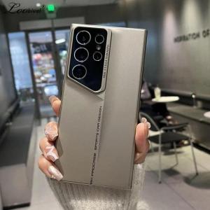 Luxury Blade Mecha Armor Matte Case for Samsung Galaxy S25 S24 S26 Ultra S23 S22 FE Hard PC Frosted Shockproof Ultra Slim Cover
