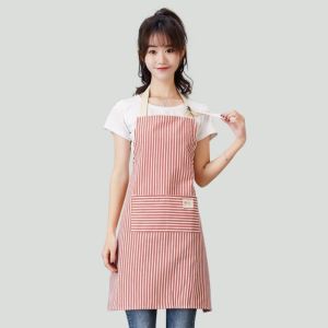DFGFIN Cotton Linen Kitchen Aprons Breathable Sleeveless Chef Work Apron Fashion Hanging Neck Women Overall Apron