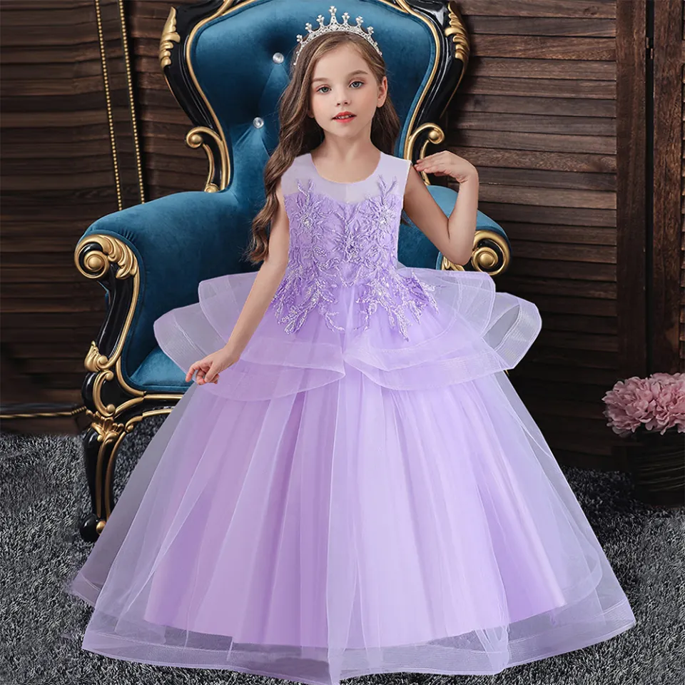 Purple Princess Ball Gowns For Girls Purple Flower Girl Gown