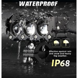 Super Bright Mini Driving LED – 3 Mata Design Dual Color Para sa Motorcycle & Off-Road Vehicle