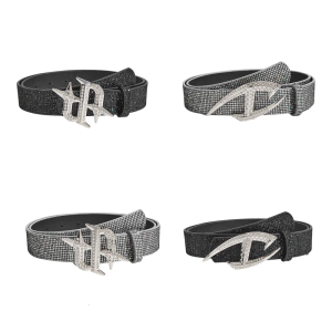 Sparkling Rhinestones Decors PU Leather Waist Belt For Women Stylish Daily Wear And Special Occasion All Matching