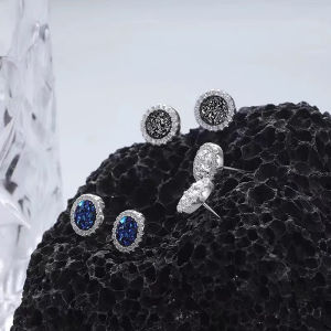 Salime Shattered Zircon Stud Earrings For Men Boys Titanium Steel Round Small Earrings Minimalist Jewelry Gifts