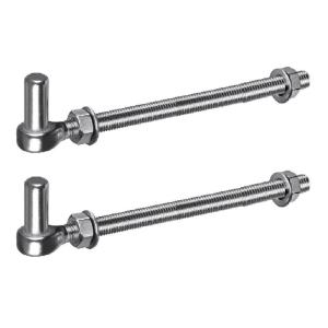 J Bolt Gate Hinges Steel J Bolt Gate Hinges Rustproof Door Hinges Simple Installation Pair for Wood Concrete Or Metal