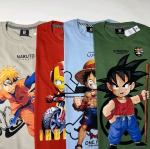 6 PCS KAOS ANAK BAHAN SEMI KATUN UKURAN XXS/L XS/XL S/XXL