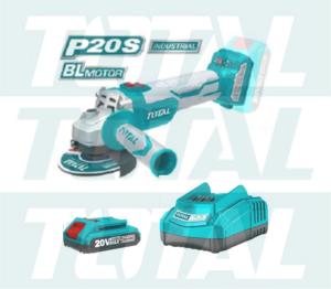 TOTAL TAGLI1002 20V LITHIUM ION ANGLE GRINDER (BRUSHLESS) + BATTERY 2.0AH + CHARGER 2.0AH