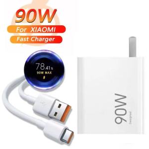 For Xiaomi 90W USB Fast Charger Adapter Turbo Charge + 6A Type-C Cable For Xiaomi 15 14 Ultra 13T 12 Pro Redmi 14C 13C A3 Note 14Pro 13 Poco X3 X7 Pro F6 Pro For Phone Tablet Laptop Fast Charging