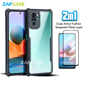 Casing Xiaomi Redmi Note 10 10s Armor Fushion Case Free Tempered Glass