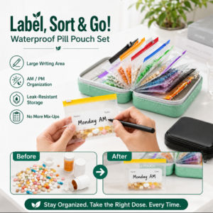 Waterproof Pill Organizer Travel Pill Case Portable Medicine Pouch High Quality Daily Pill Storage Bag Water Resistant Outdoor Medication Pouch Small Pill Holder