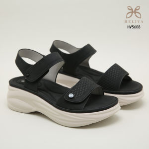 HELIVA RENATA Sandal Tali Serat Velcro Tinggi Sol 6cm HV5608