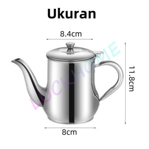 Saringan Minyak Goreng Stainless Steel Teko Penyaringan Minyak Teko kopi Tempat Saringan Oil Pot Minyak Bekas Gorengan Wadah Saringan Minyak Goreng Anti Karat Stainles