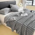 Kiandra Home - Wide Ribbed Velvet Fleece Blanket  Super Soft Fluffy | Double Queen and King Size Thick Blanket | Kumot na Malambot Microfiber. 