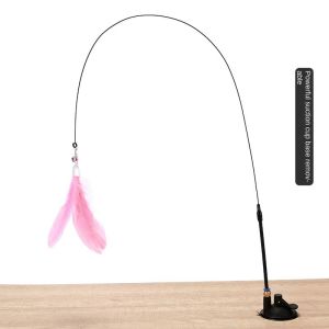 Fly-soft ของเล่นแมว ของเล่นล่อแมว Cat toy ขนนก แบบปุ่มดูดสุญญากาศ ไม้ตกแมว ไม้แหย่แมว สําหรับแมว แมวยั่ว
