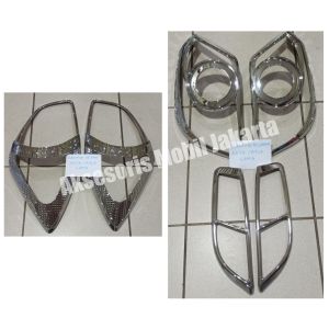 PAKET / SATUAN GARNISH DEPAN BELAKANG CHROME AGYA AYLA 2013 2014 2015 2016 LIST CHROME LAMPU UTAMA MOBIL AGYA AYLA 2013 2014 2015 2016